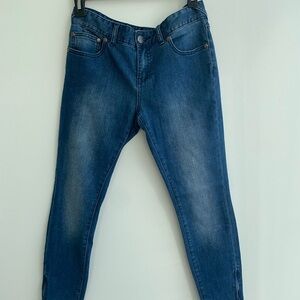 Free People Zipper Ankle Skinny Medium Washed Denim Blue Jeans Size W 27